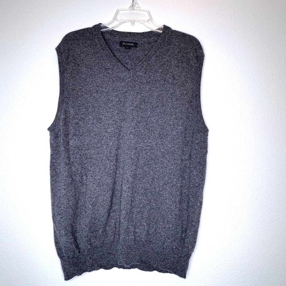 JOHN W. NORDSTROM 100% Cashmere Wool Vest XL V Neck Classic Preppy Golf Soft